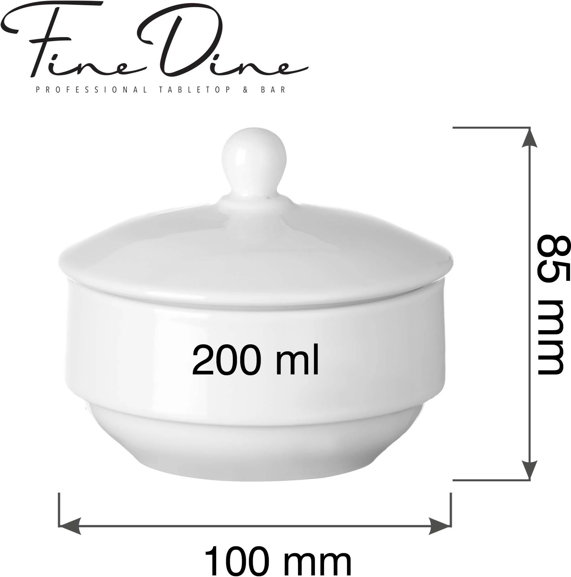 Sheqerore Fine Dine Pure Bianco 200 ml e bardhë