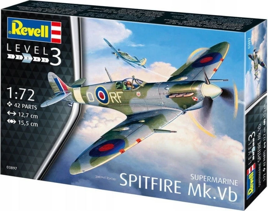 Model plastik Revell Spitfire Mk.VB 1:72, 42 pjesë
