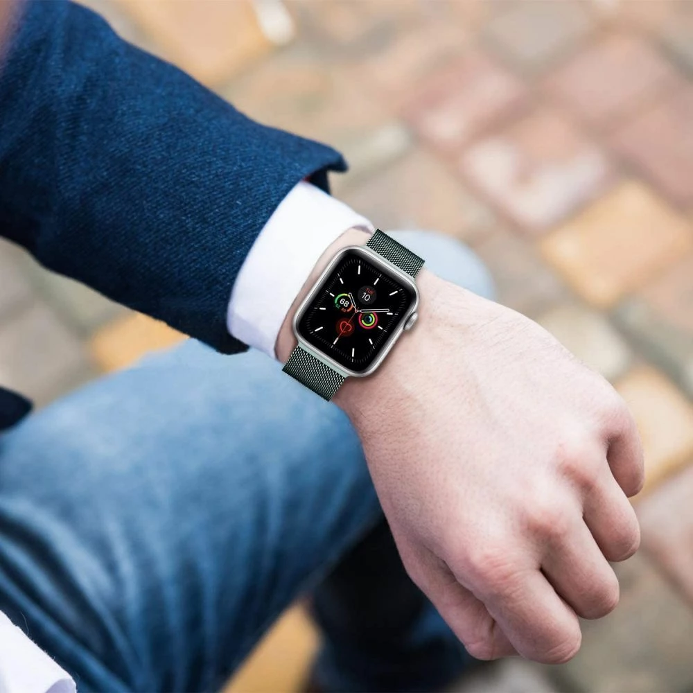 Rrip çeliku Milanese Tech-Protect për Apple Watch 4/5/6/7/8/9/SE (38/40/41 mm), bezhë