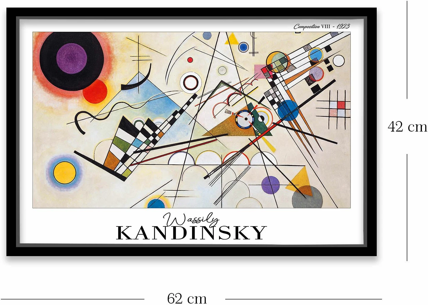 Pikturë dekorative me kornizë, Wallity, 4262SYHKANDINSKY-002, shumëngjyrëshe, 42x62cm