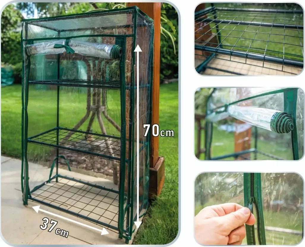 Serë e vogël Neo 15-910 46 x 24 x 80 cm, 3 rafte, folje PVC, kornizë metalike, e gjelbër