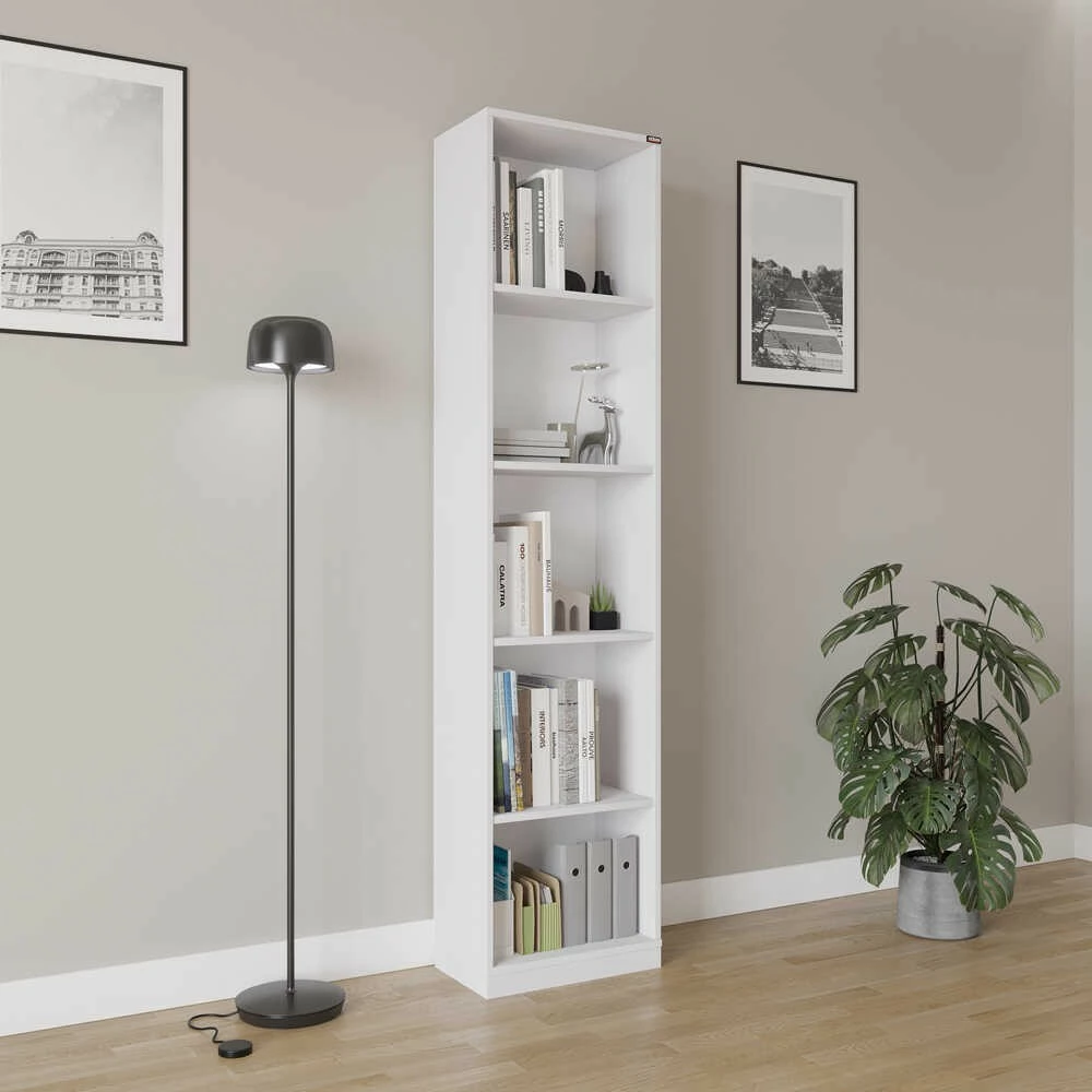 Raft librash Hanah Home, Ktp-325-Bb-1, ngjyrë e bardhë