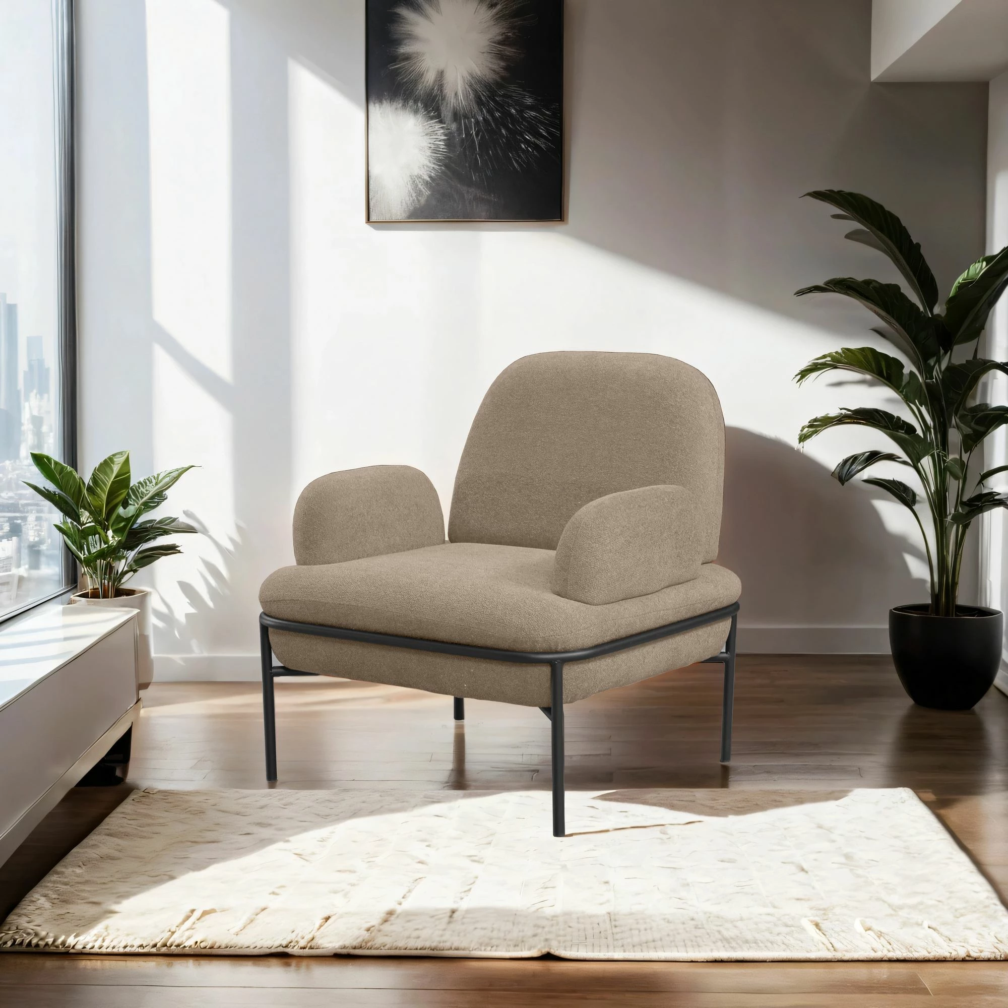 Karrige wing Atelier del Sofa, ngjyrë kapuçino, Aster