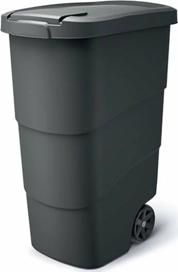 Kosh mbeturinash Prosperplast Wheeler NBWB90-S411 90L me rrota, me kapak, i zi