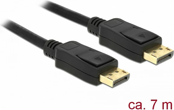 Kabllo DisplayPort DeLOCK 84860, 7m, 4K, e zezë