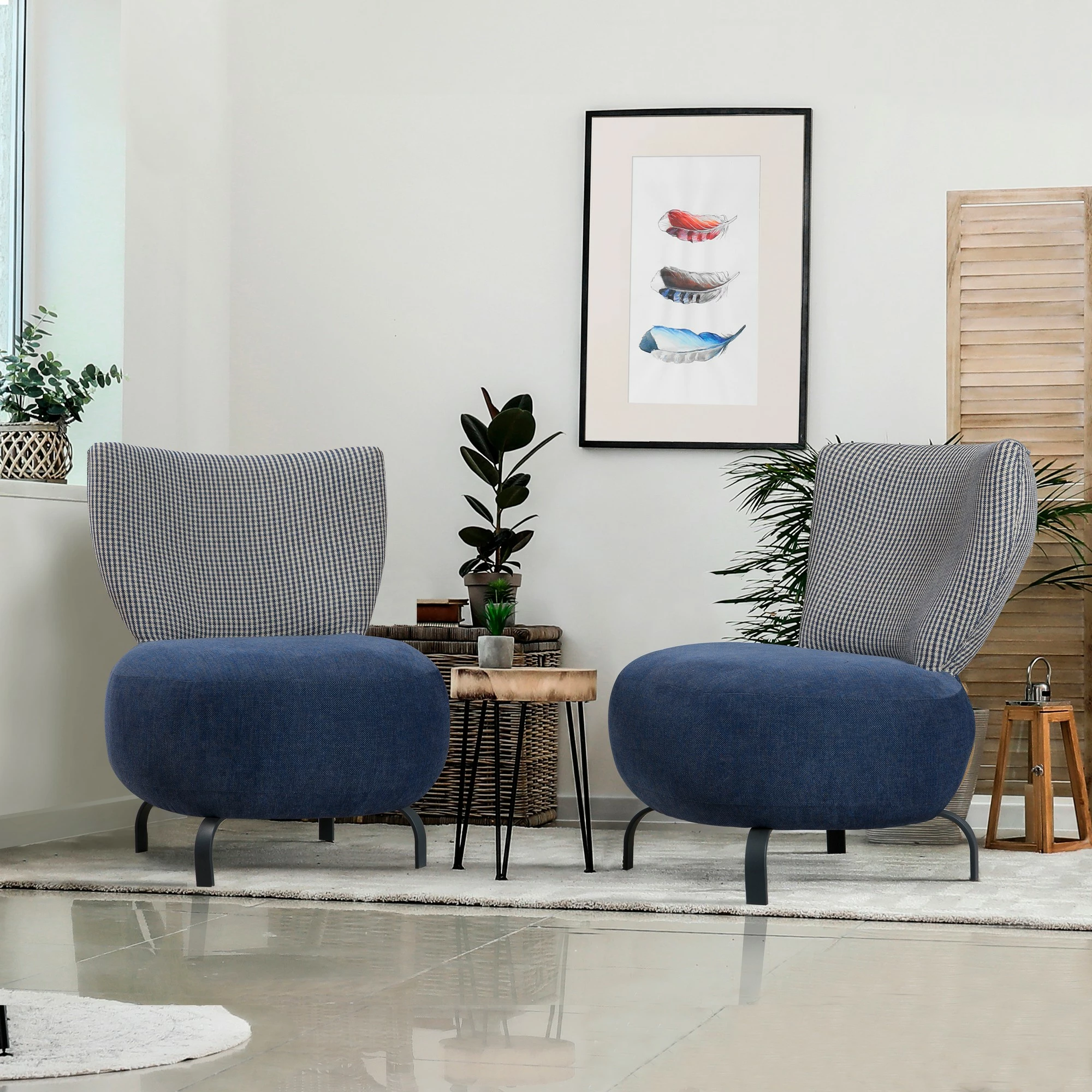 Set karrigash wing Atelier del Sofa, Loly, ngjyrë kaltër e errët