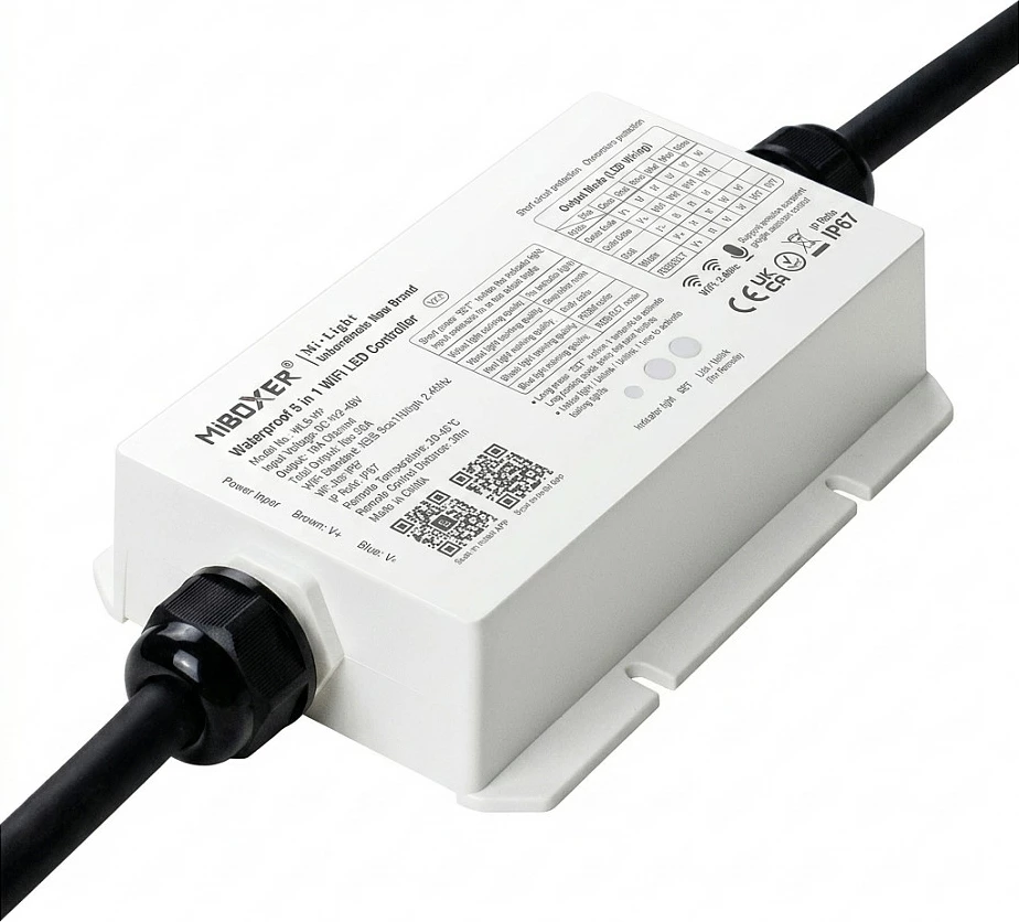 Kontroller LED Miboxer IPxx-Serie, IP67, 5-në-1, WiFi + 2.4G, bardhë