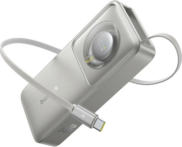Powerbank Baseus OS Free2Pull 10000mAh 30W me kabllo, Gri