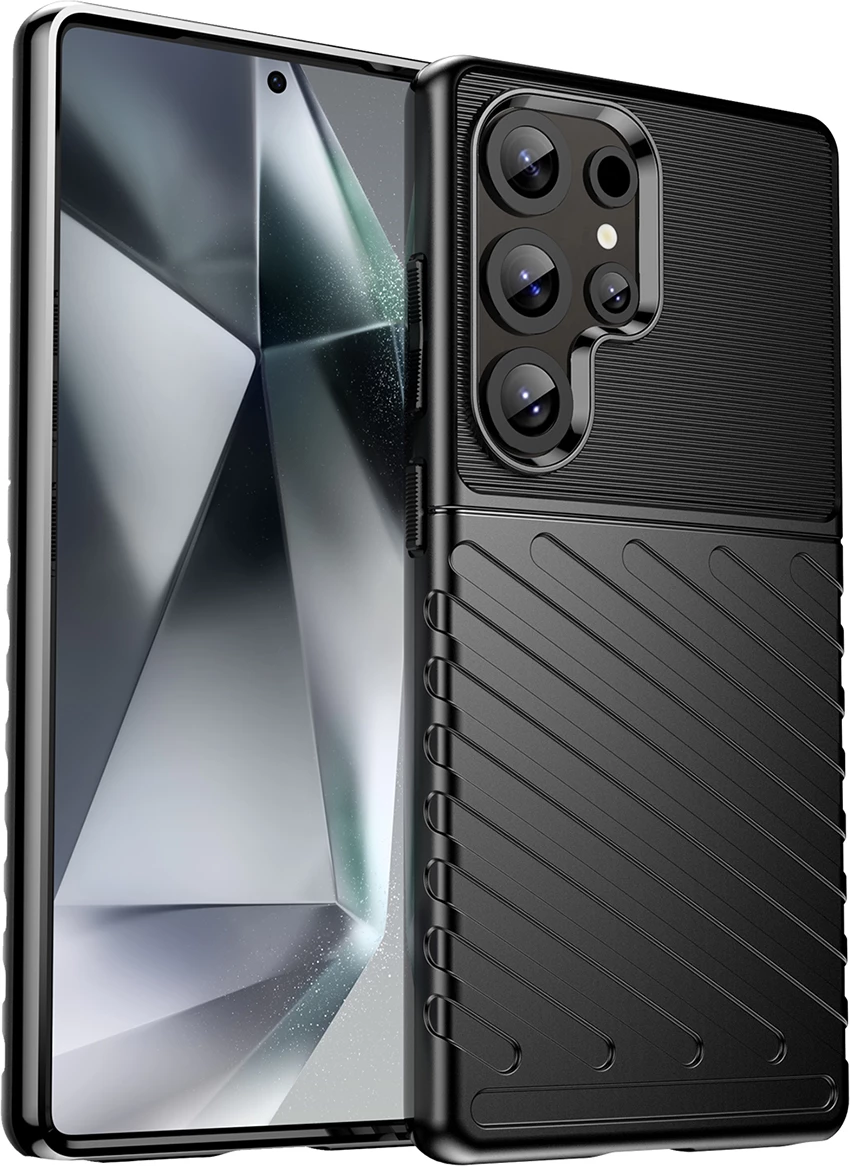 Mbështjellës Hurtel Thunder Case për Samsung Galaxy S25 Ultra, TPU, i zi