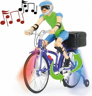 Figurinë lodër Jamara 402090, biçiklist me muzikë e drita, shumëngjyrëshe