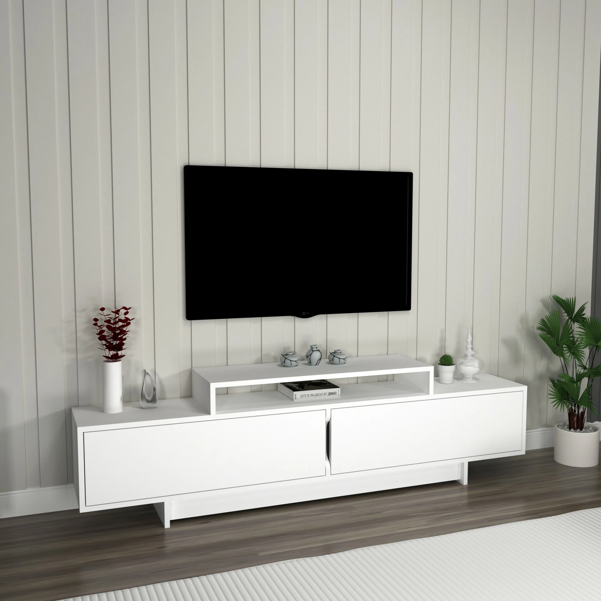 Komodë TV Hanah Home, Grasyas, e bardhë