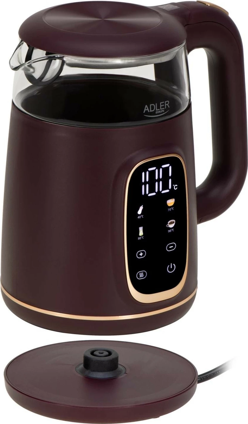 Çajnik elektrik Adler AD 1305, 1.7L, burgundy