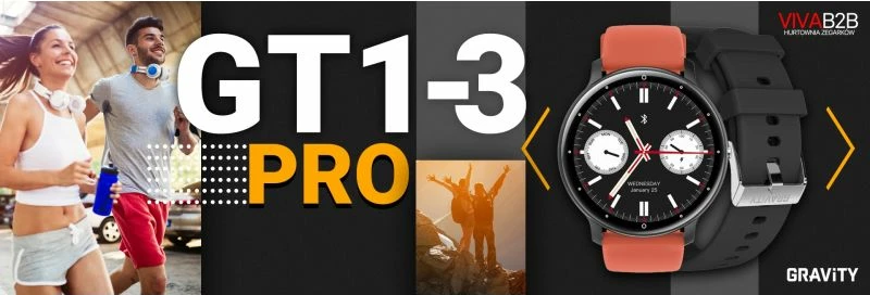 Smartwatch Gravity për meshkuj, e zezë