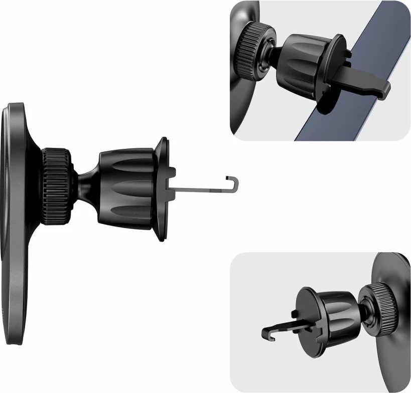 Mbështjellës magnetik për veturë Tech-Protect MM15W-V1 me karikues wireless 15W, i zi