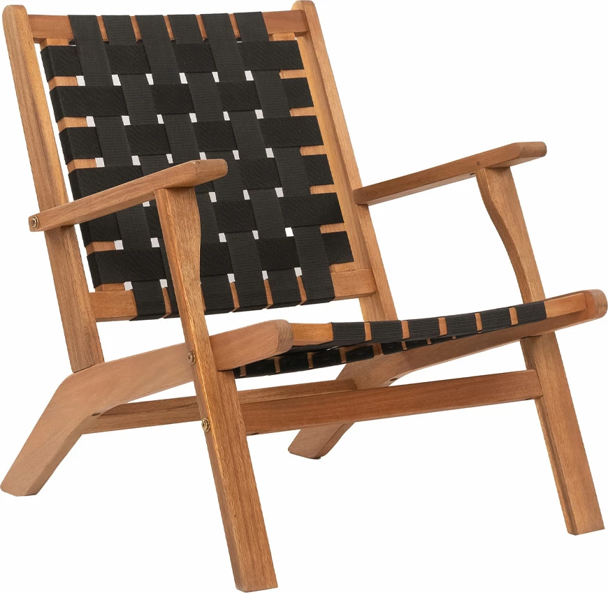 Karrige e ulët Hastag, ngjyrë e zezë-natyrale, 60x76x73