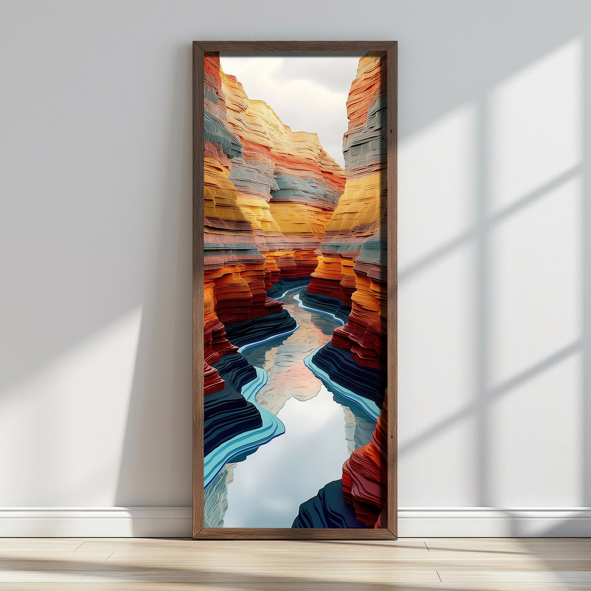 Pikturë dekorative me kornizë, MDF, Wallity, LONG008-S/120-40, shumëngjyrëshe, 40x120cm