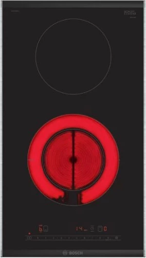 Pllakë qeramike Bosch PKF375FP2E, 2 zona, Touch, e zezë