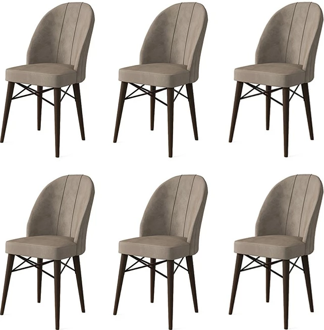 Set karrigesh (6 copë), Hanah Home, Ritim, kapuçino, kafe