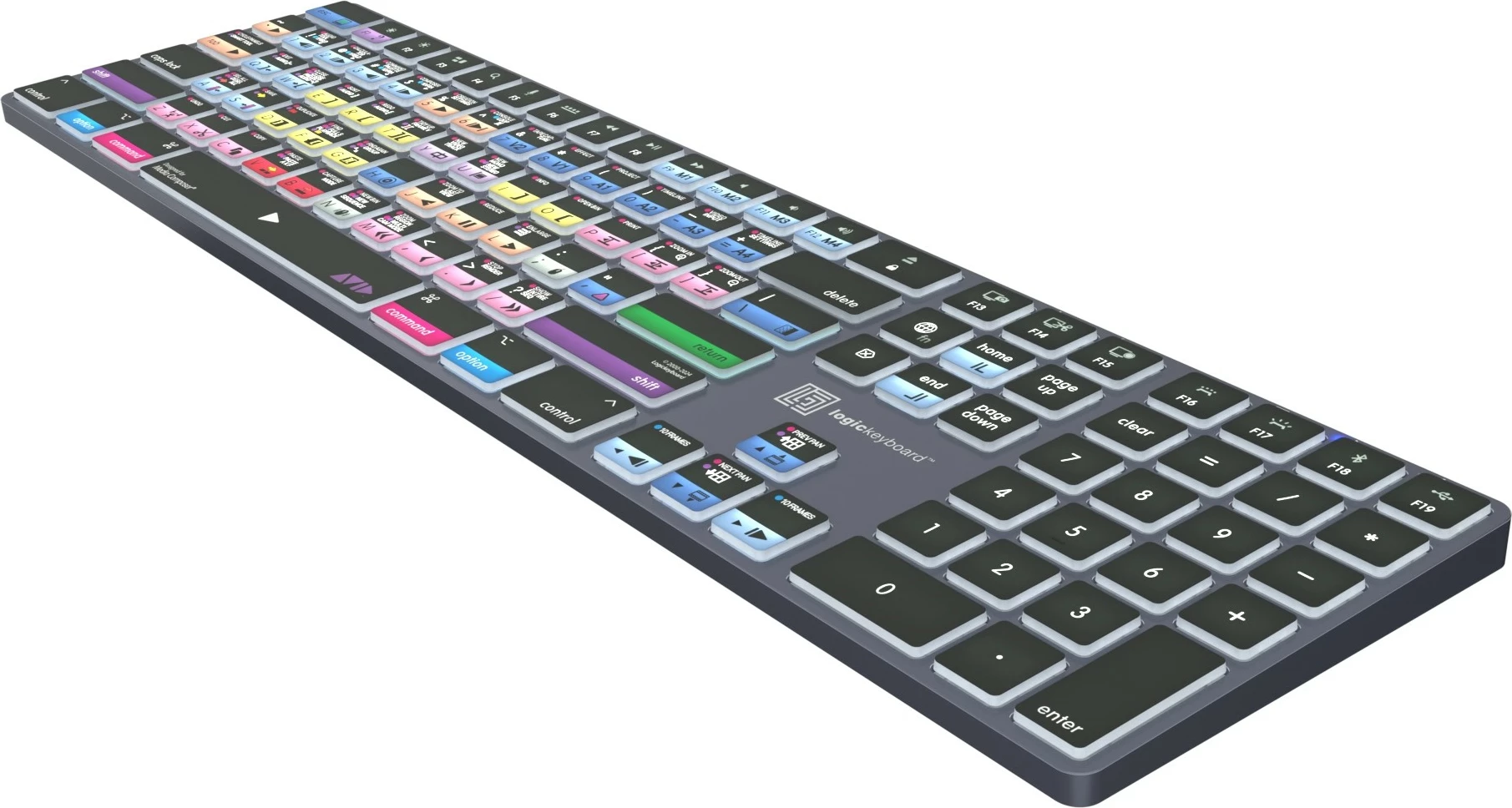 Kasë Logickeyboard LKB-MCOMP-TM-UK, full-size, wireless & me kabllo, Bluetooth, QWERTY, gri titanium