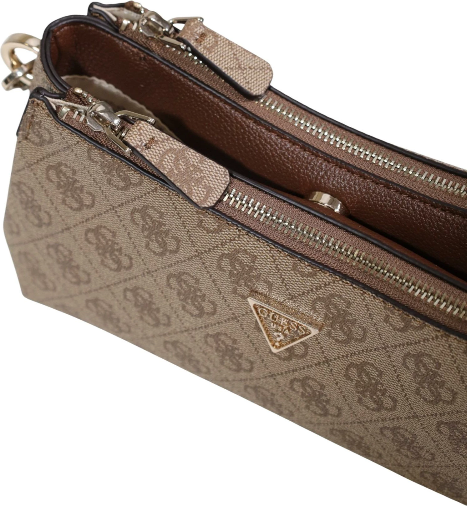 Çantë crossbody për femra Guess Noelle II 3 Comp Shldr Xbody HWBG96 72730, bezhë e errët