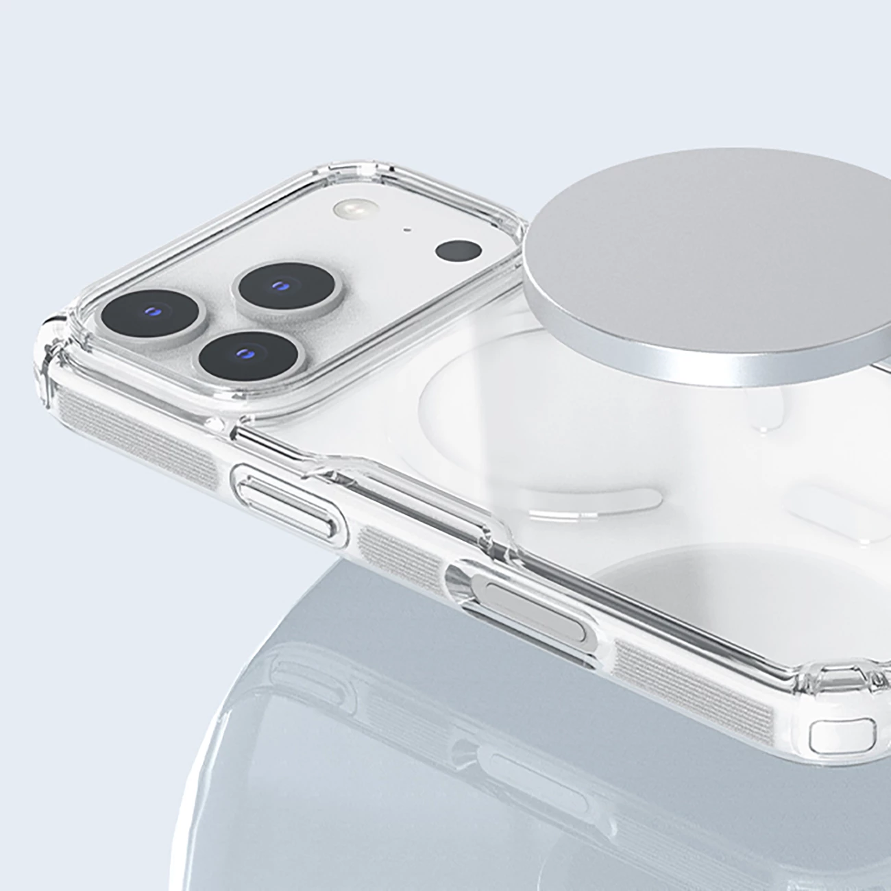 Mbështjellës Nillkin Nature TPU Pro MagSafe për iPhone 17 Pro, TPU+PC, qoshe me airbag, gjysmë-transparent, i bardhë