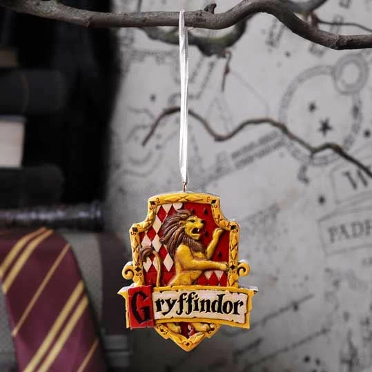 Ornament varës NEMESIS NOW Harry Potter Gryffindor Crest, resinë e pikturuar me dorë, kuqe/artë