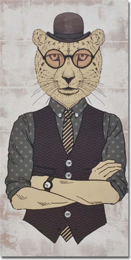 Pikturë dekorative Mr.Cat, shumëngjyrëshe, kanavacë-dru, 30x60x2cm