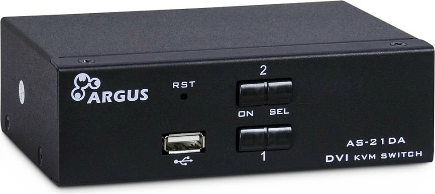 KVM Switch Inter-Tech Argus AS-21DA, DVI, 2 Porta, metal, i zi
