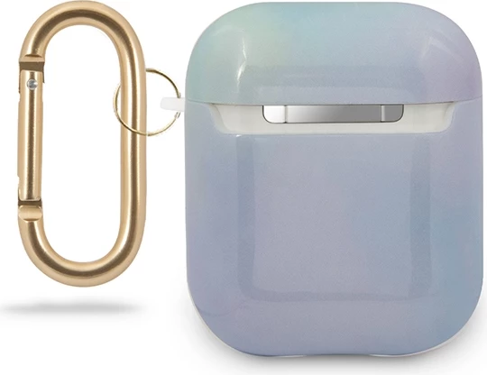 Mbështjellës Guess GUACA2TPUMCGC02 për AirPods 1/2, TPU, Koleksioni Tie & Dye, kaltër