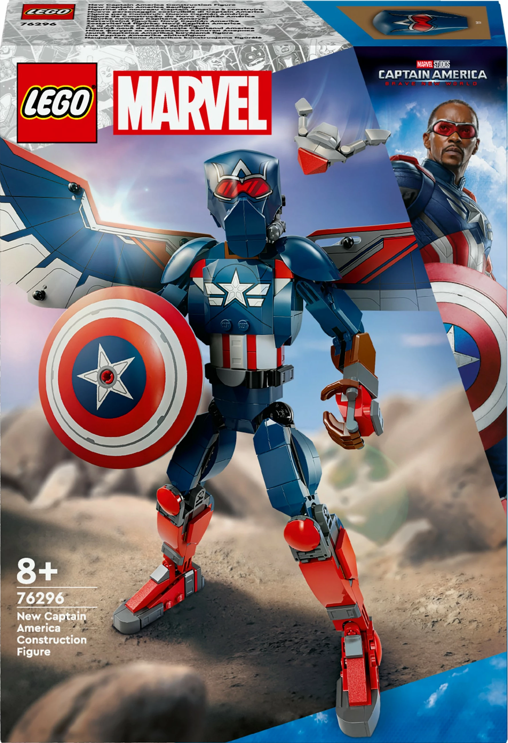 Set ndërtimi LEGO Marvel 76296 New Captain America, shumëngjyrësh