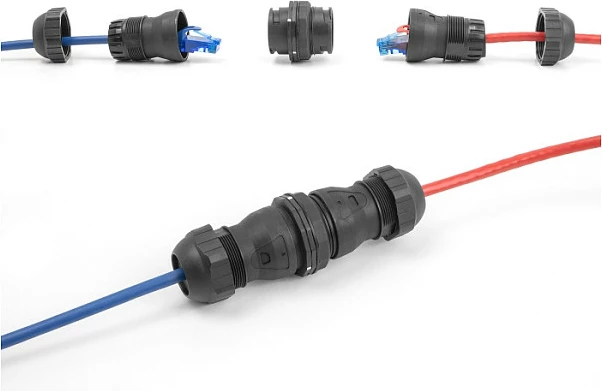 Konektor RJ45 DeLOCK Cat6a IP68, femër-femër, i zi