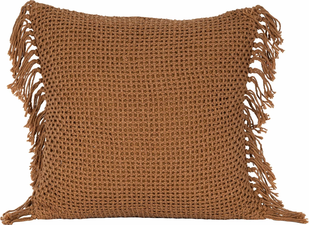 Jastëk dekorativ ARNAV, 45x45cm, material poliester, ngjyrë karamel