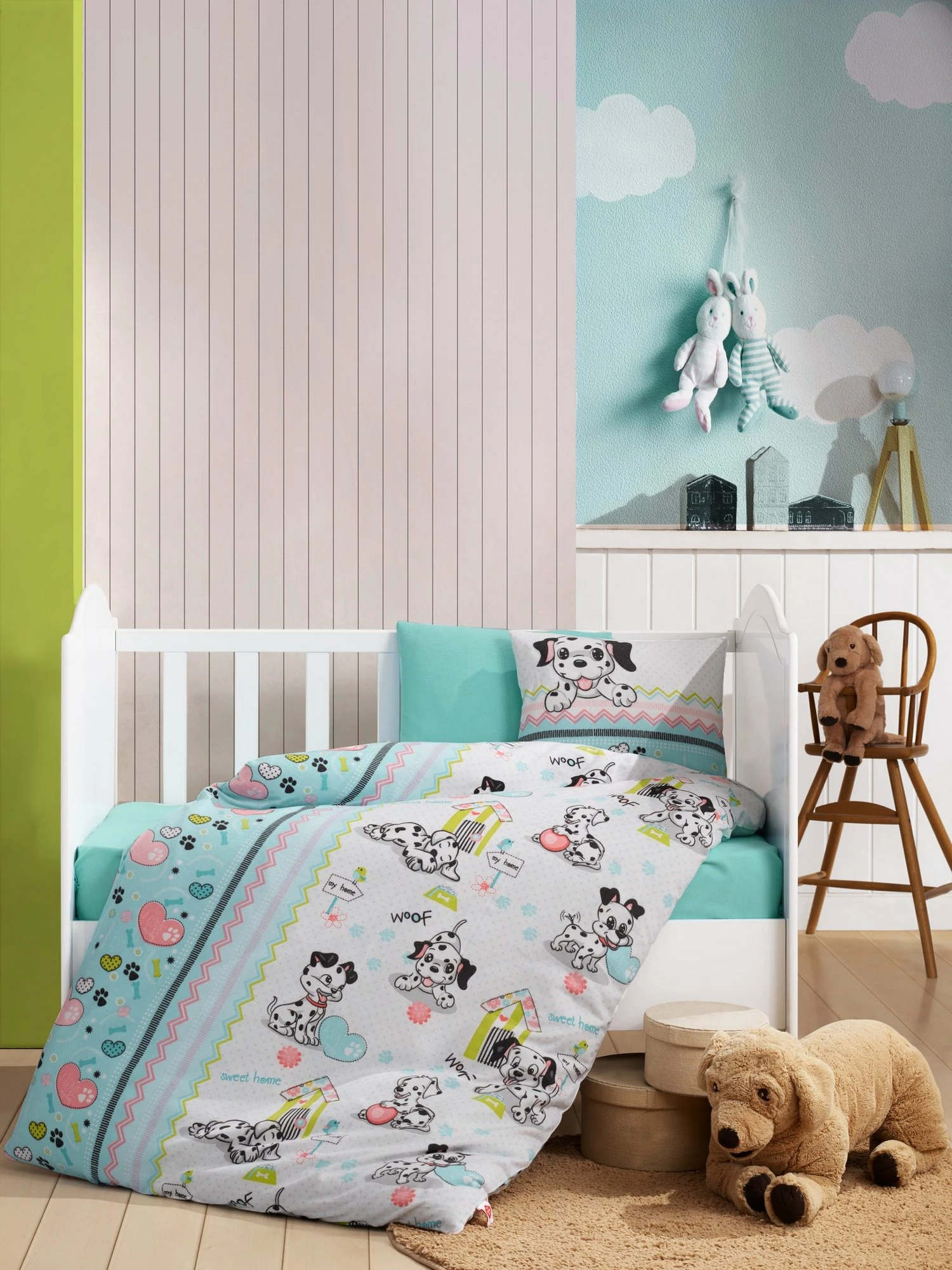 Set mbulesë për batanije për bebe, Dalmaçyalı v2, ngjyrë mint