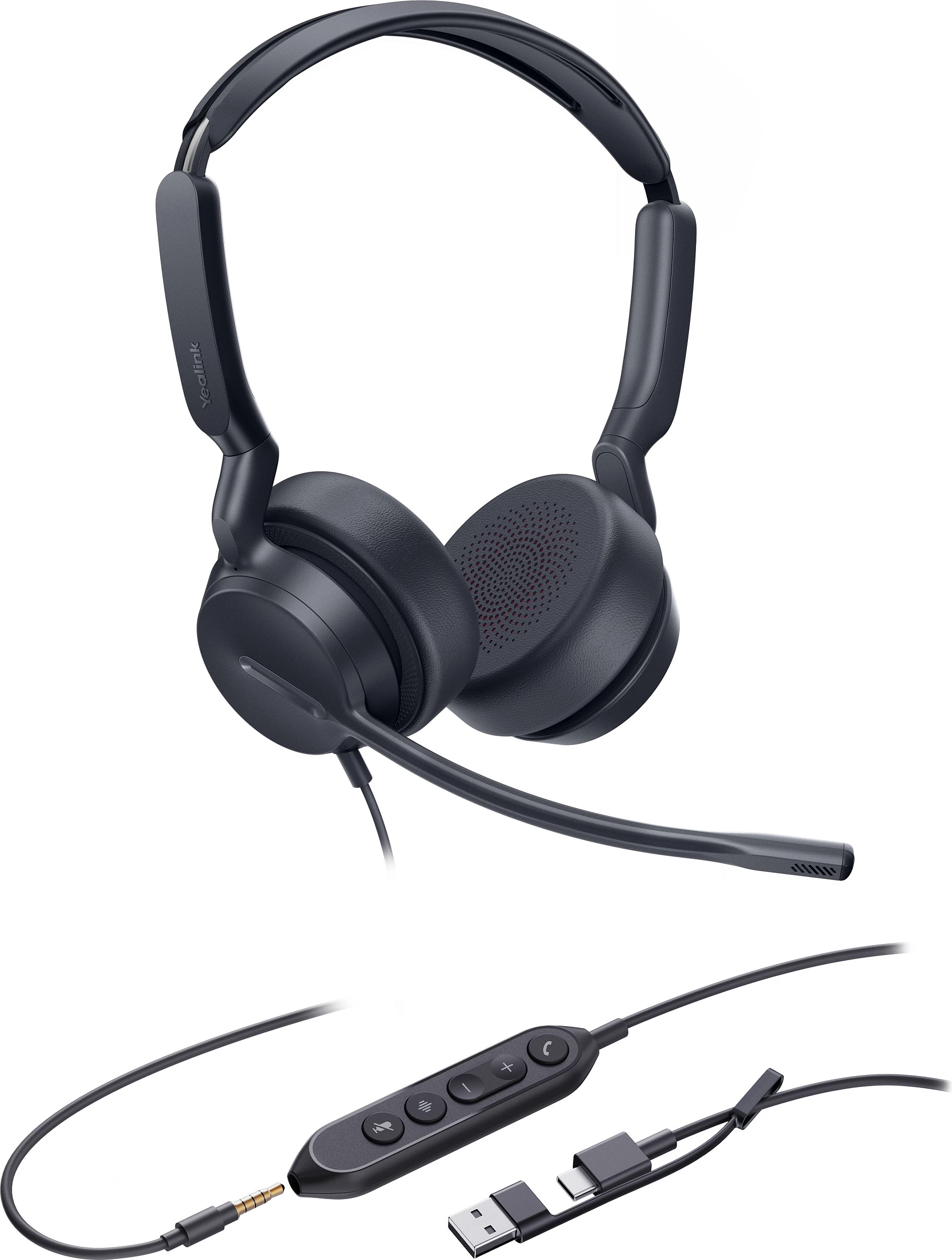 Kufje Yealink UH42 SE Dual, USB-C/USB-A, me mikrofon, të zeza