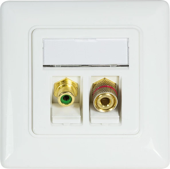 Adapter Keystone LogiLink, RCA/Cinch femër-femër, modul i bardhë