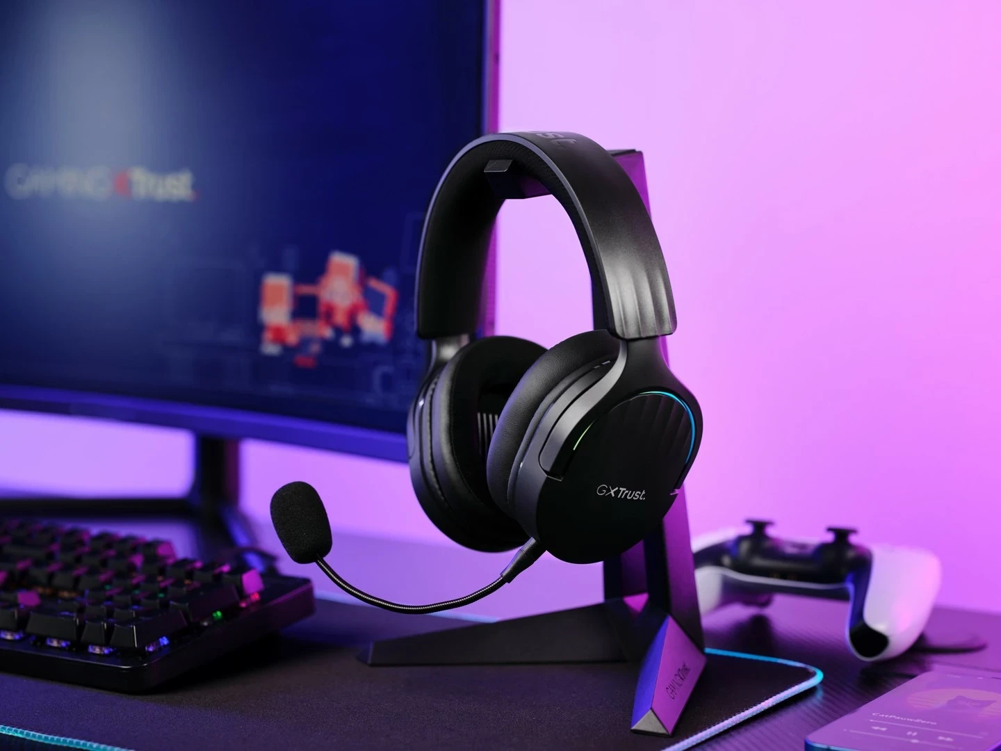 Headset Trust GXT 491 Fayzo, Gaming, USB Type-C, Bluetooth, Black
