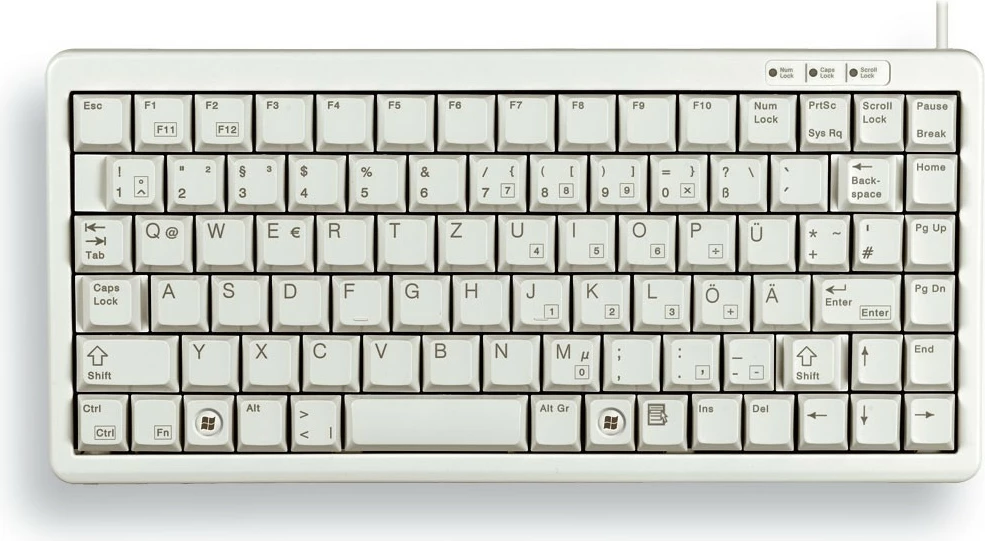 Tastierë Cherry G84-4100 kompakte, QWERTY UK, USB/PS2, gri