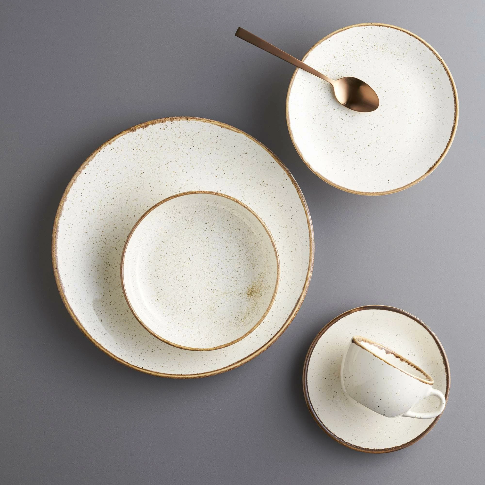 Pjatë mezeje Porland Seasons Sand 160x110 mm 300 ml, porcelan, krem-bezhë, set 6 copë