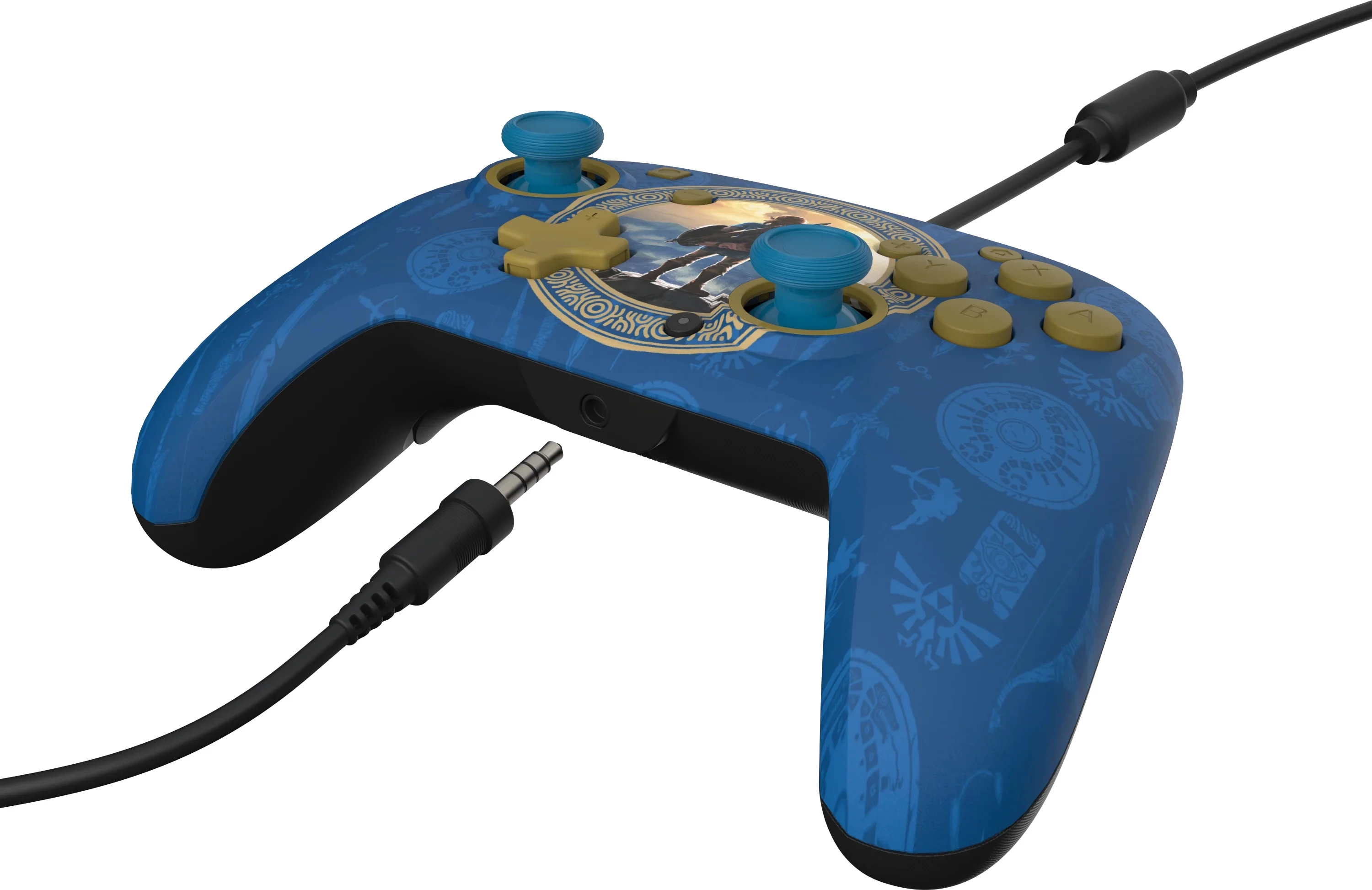 Kontroller i telit PDP REMATCH për Nintendo Switch/Switch OLED, 3.5mm, butona të programueshëm, Hyrule Blue
