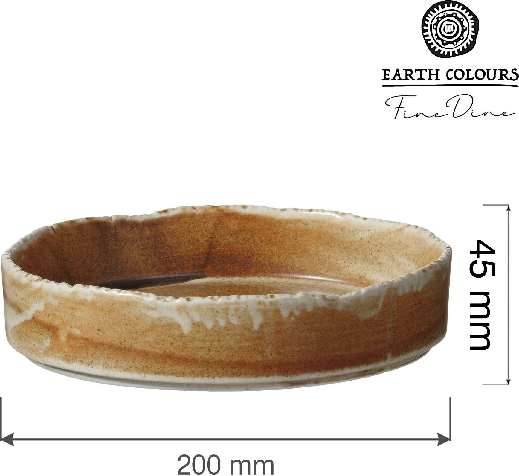 Pjatë me buzë të lartë Fine Dine Constancy Ø200 mm, porcelan, kafe, set 3 copë