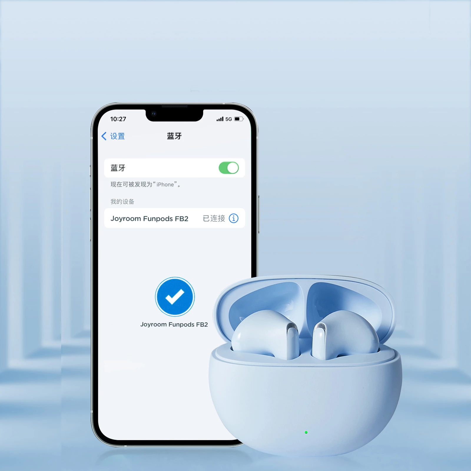 Kufje wireless Joyroom Funpods JR-FB2, Bluetooth 5.3, kaltër