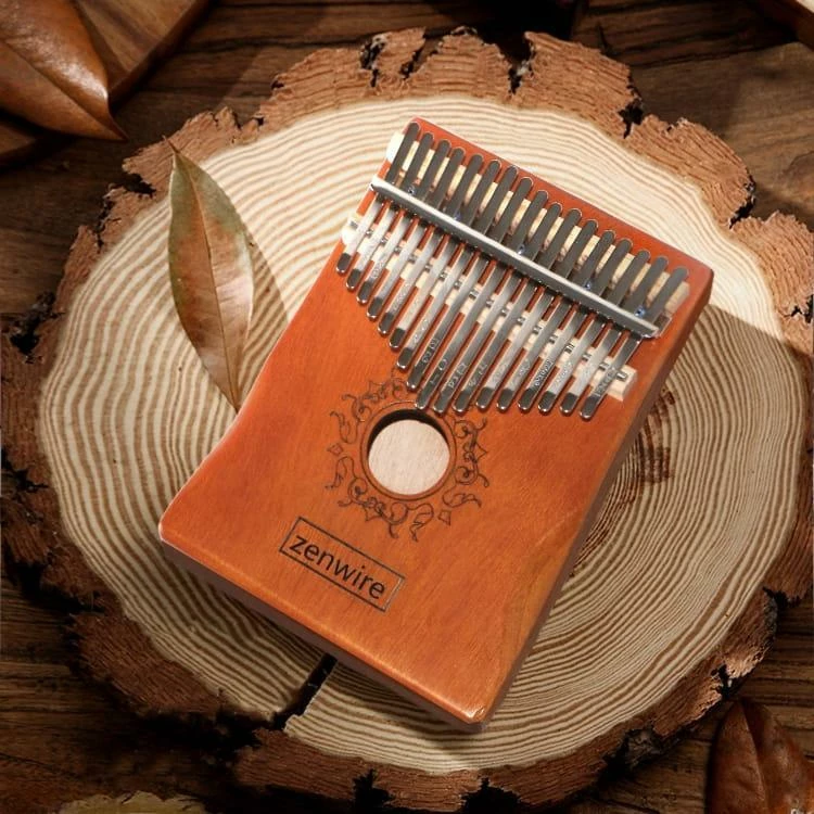 Kalimba Zenwire K-01 17 taste dru mahagoni me set aksesorësh, kafe
