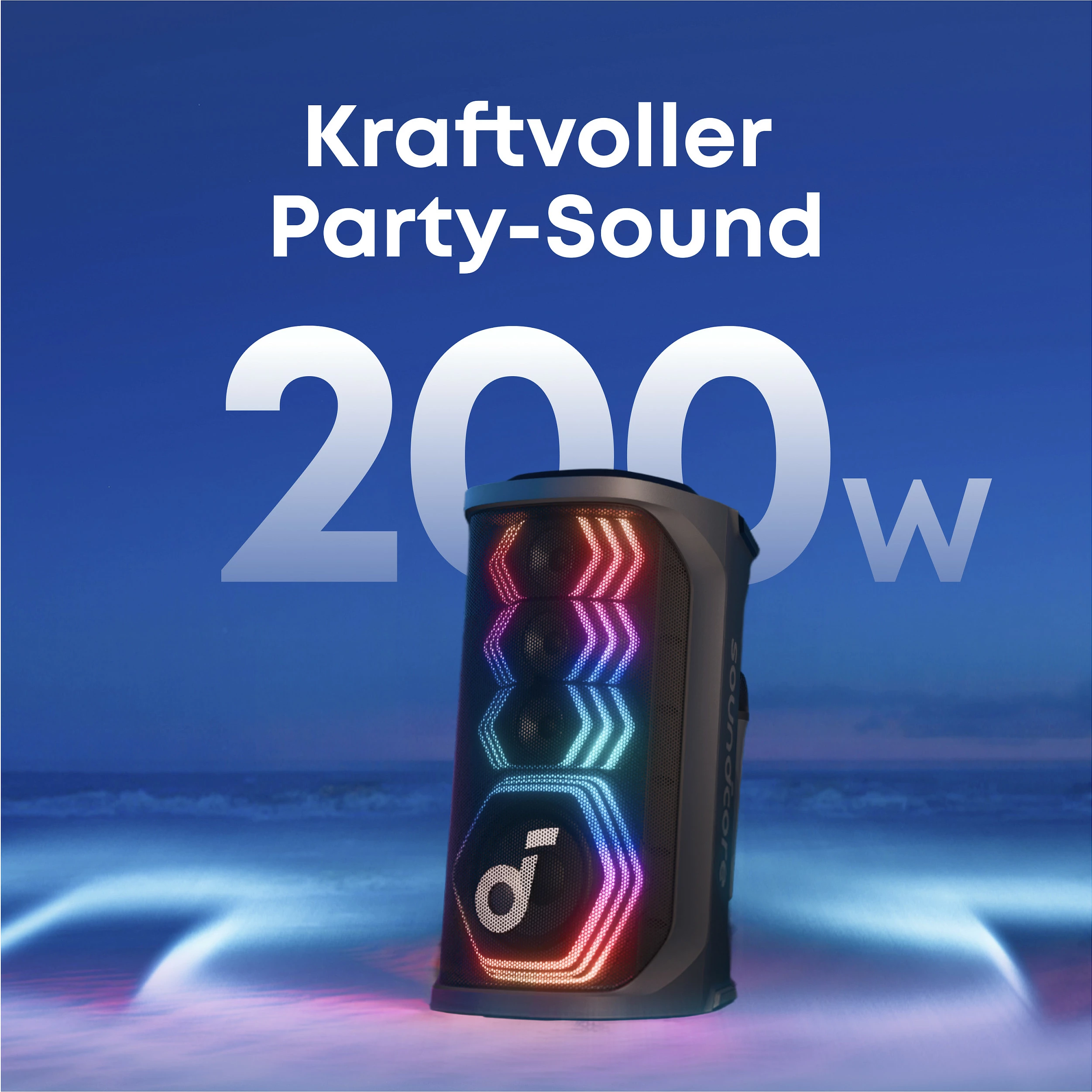 Altoparlant Anker Soundcore Rave 3S, Bluetooth 200W, karaoke, IPX4, me 2 mikrofonë pa kabllo, i zi