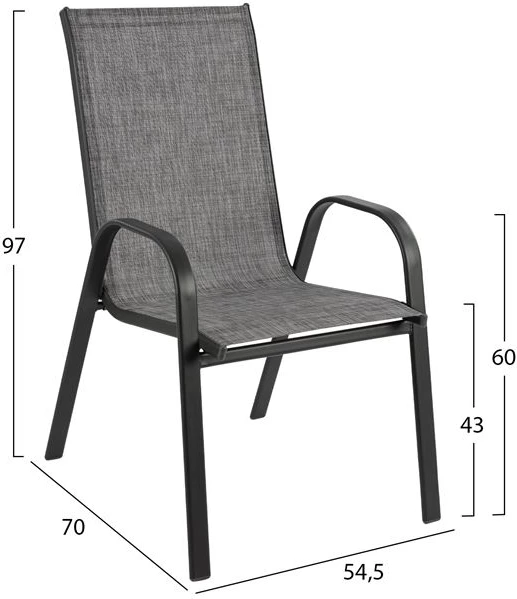 Set kopshti tavolinë & karrige Leon FH10525, 5 pjesë, hiri