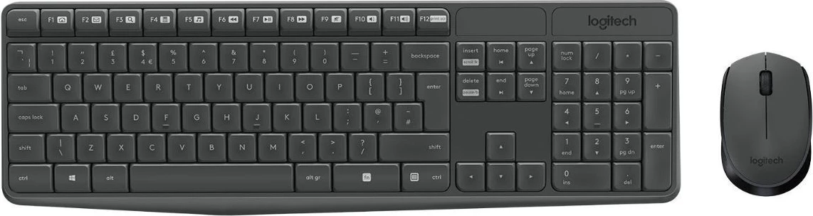 Set maus dhe tastierë Logitech MK235 920-007931 shtrirje US-International, e zezë