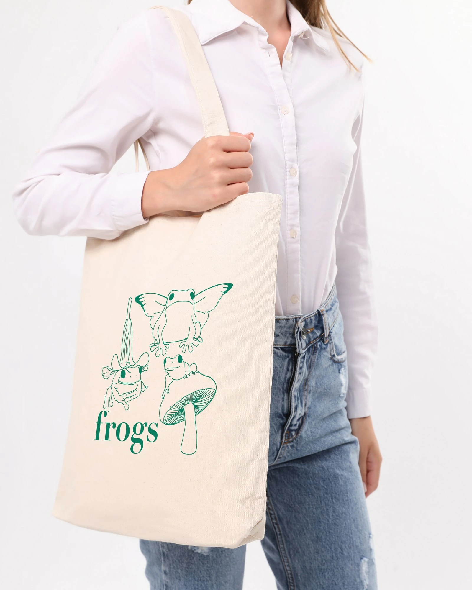 Torbë tote Zoozie Bags, krem, 35x40x8cm