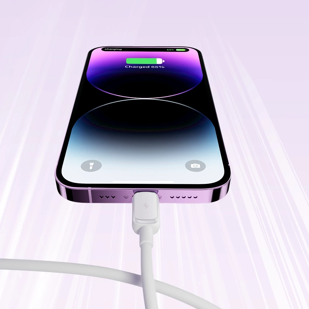 Kabllo Joyroom Multi-Color Series A14, Lightning në USB-A, 1.2m, 2.4A, Bardhë