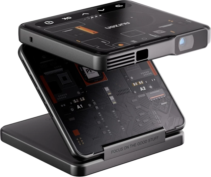Projektor portativ i palosshëm Aurzen ZIP Cyber 720p DLP, 100 ANSI, bateri 5000 mAh, USB-C PD, i zi