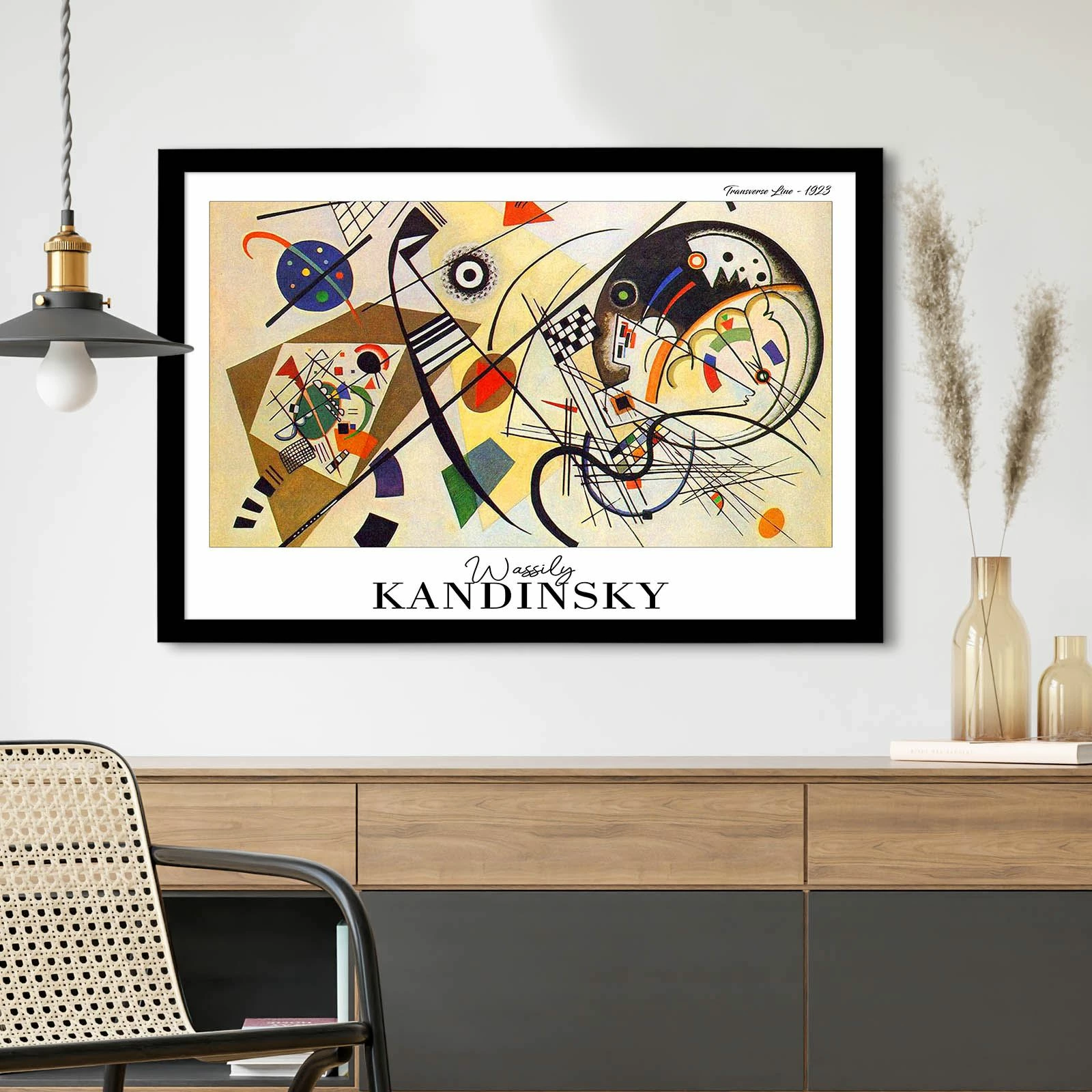Pikturë dekorative me kornizë, shumëngjyrëshe, 42x62cm, Wallity, 4262SYHKANDINSKY-026