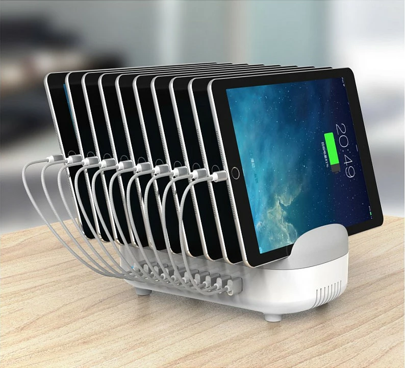 Stacion karikimi USB Compulocks 10 Porta, 120W, 2.4A, prizë EU